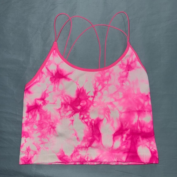 Pink Tie-Dye Strappy Tank Top - Picture 1 of 3